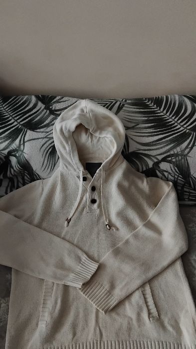 Sweter męski bawełniany z kapturem