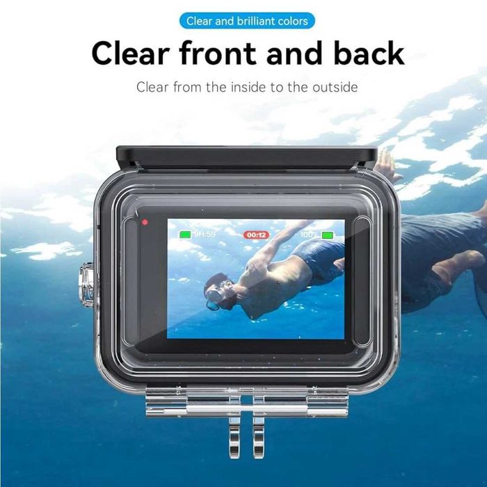 Capa impermeável TELESIN para GoPro Hero 13/12/11/10/9 - 45m