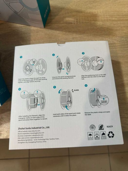 SUNLU PLA Black Черный 1 кг - пластик/филамент для 3D-принтера Filament 1.75 мм 1 кг
