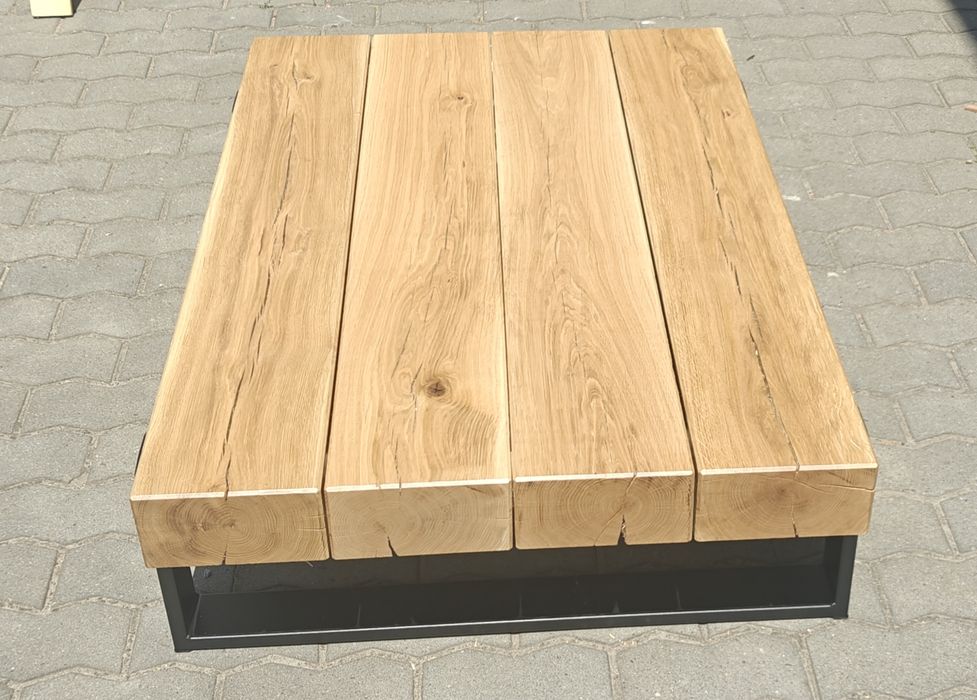 Stoliki kawowe ze strych dębowych bali stare drewno loft industrial