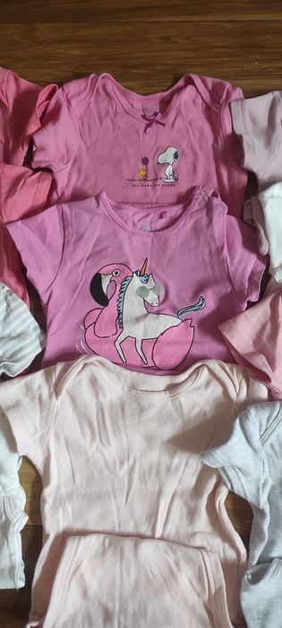 Body 86/92 dla dziewczynki 8 szt. krótki rękaw