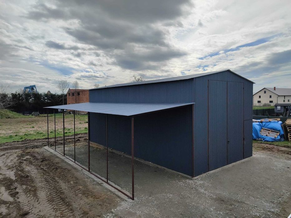 Garaż blaszany Brązowy - Magazyn Garaże Blaszane - Wiata - GRZYWSTAL