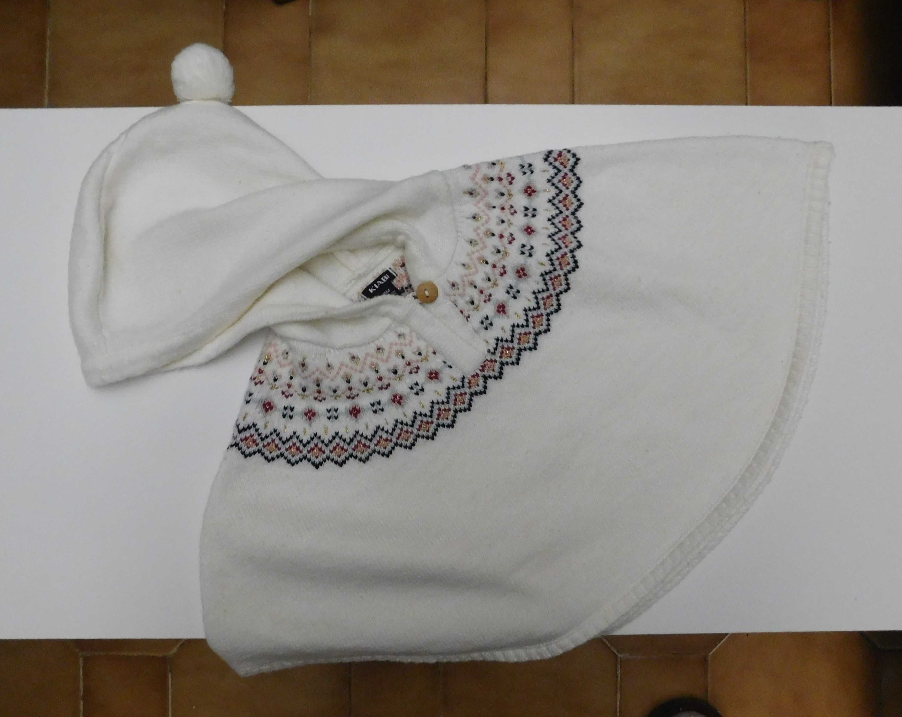 Poncho de Malha para Bebé Menina