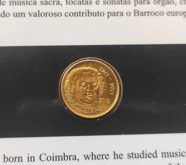 Moeda 1/4 de Euro Carlos Seixas - Ouro 99.9%