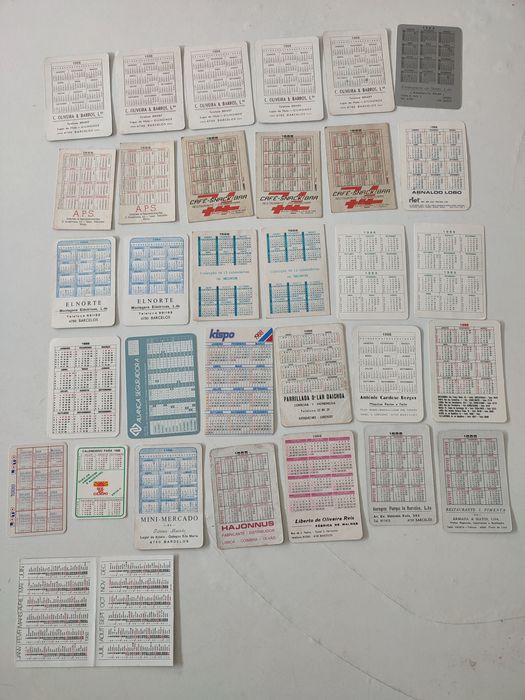 Calendários de Bolso de 1988