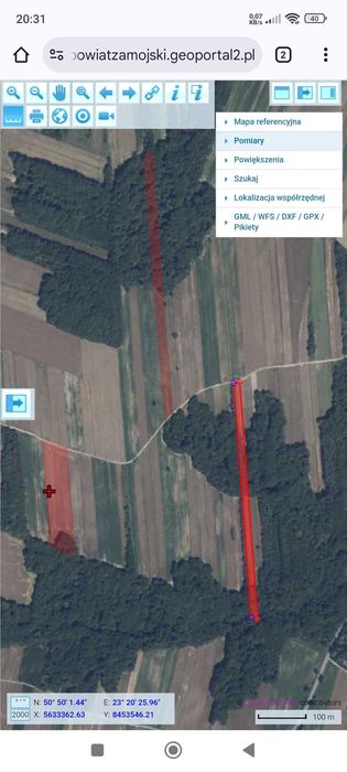 Pole uzytkowe z lasem 3,88 ha