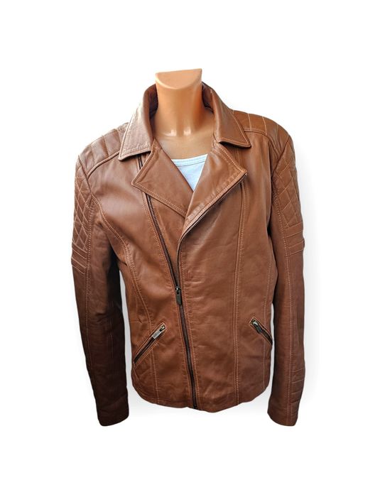 Leather Jacket Rochas Paris skóra premium outfit logo