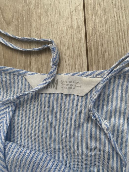H&M 134 140 strój kapielowy kostium bluzeczka packi marynarski niebies