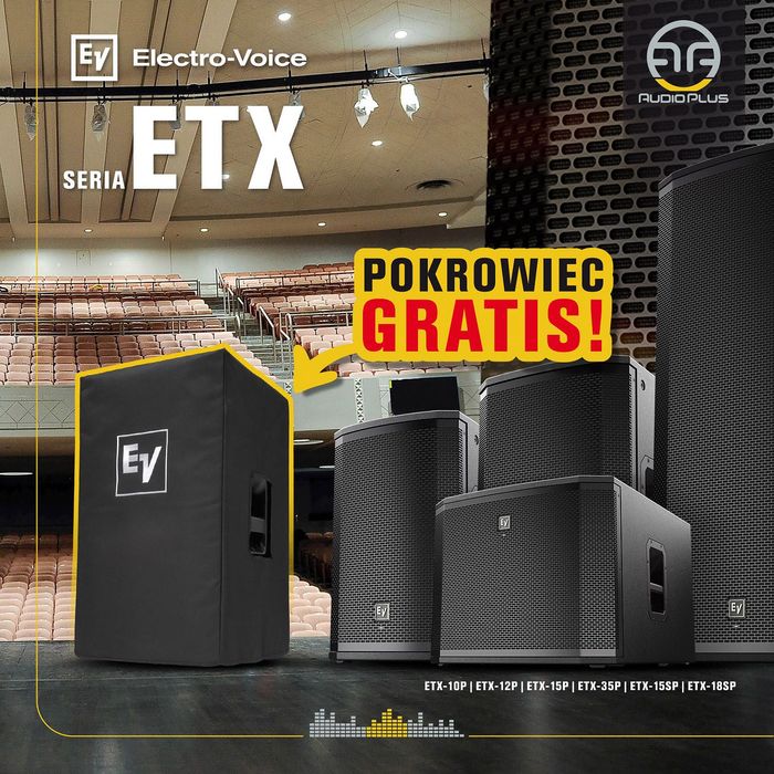 ELECTRO-VOICE ETX-12P x2 ETX-15SP X1 zestaw Aut. Sklep Pokrowce Gratis