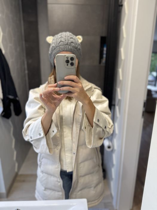 Fajna welniana czapka handmade z uszami