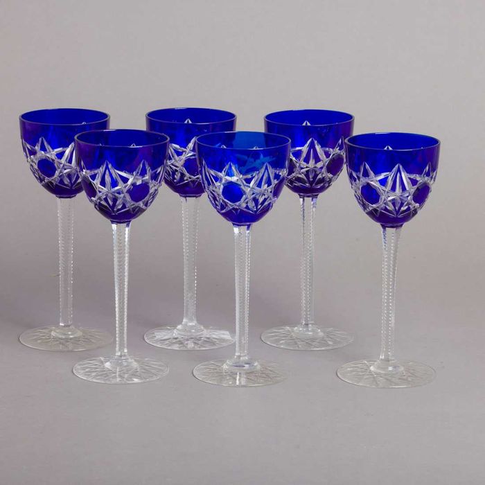 Par de flutes em cristal e prata
