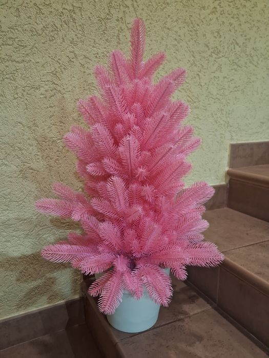 Ялинки Рожеві 70 та 90 см.Зелені ,Блакитні Гілочки , Віночки. Новоріч