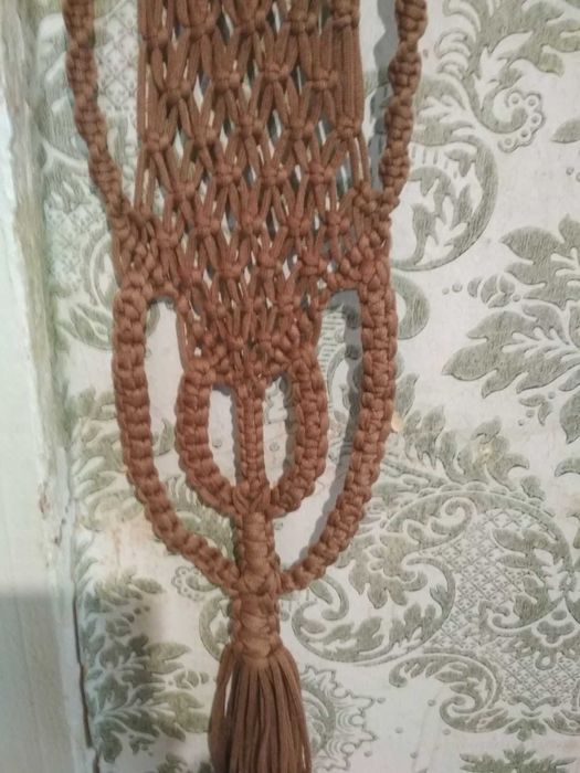 Панно .Макраме.  Подвеска под отрывной календарь. Декор на стену.