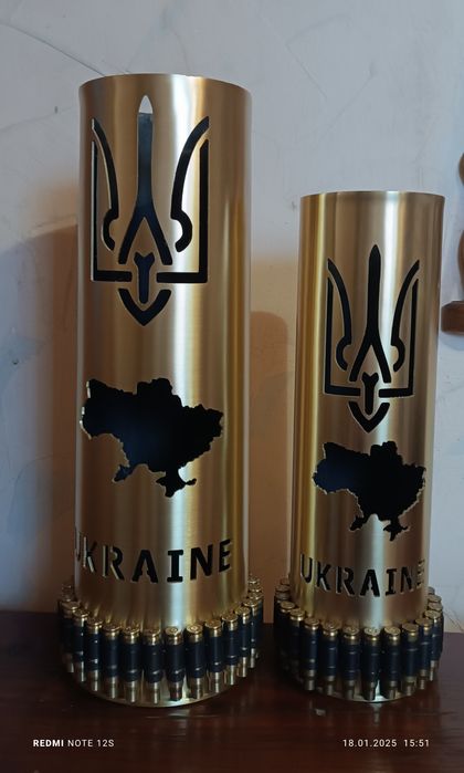 Ваза з гільзи, латунна, сувенір, подарунок на день народження