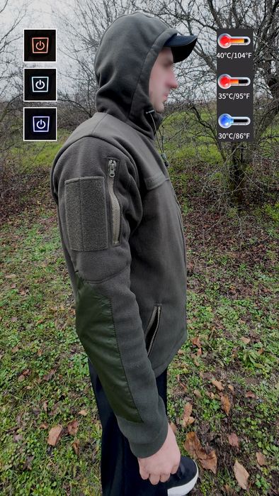 Флісова кофта з підігрівом від power bank