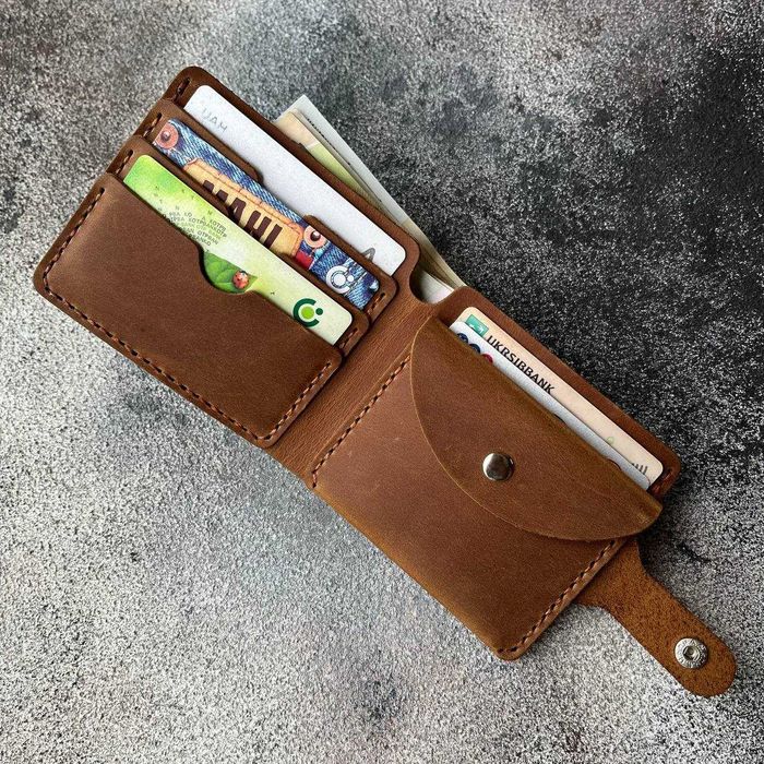 Мужской кожаный кошелек / Шкіряний гаманець / Ручная работа / Подарок