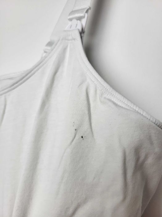 Koszulka 2x stanik do karmienia XL 46 48 piersią dla mamy biała czarna