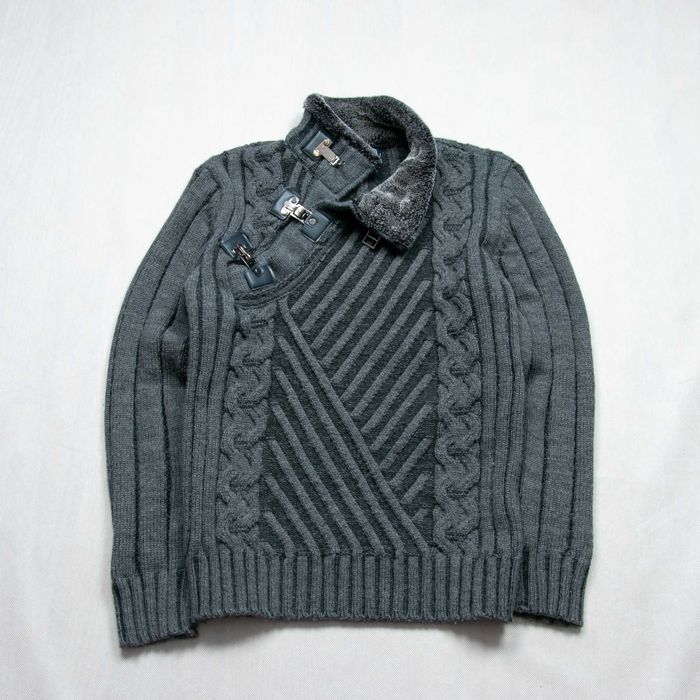 Avant Garde sweter z zapięciami z golfem L/XL slim