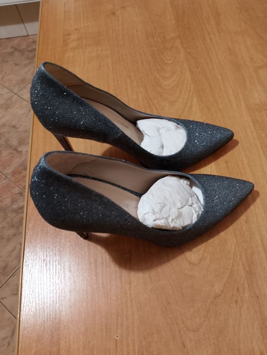 Buty damskie brokatowe nowe rozmiar 39 roz wkładki 25