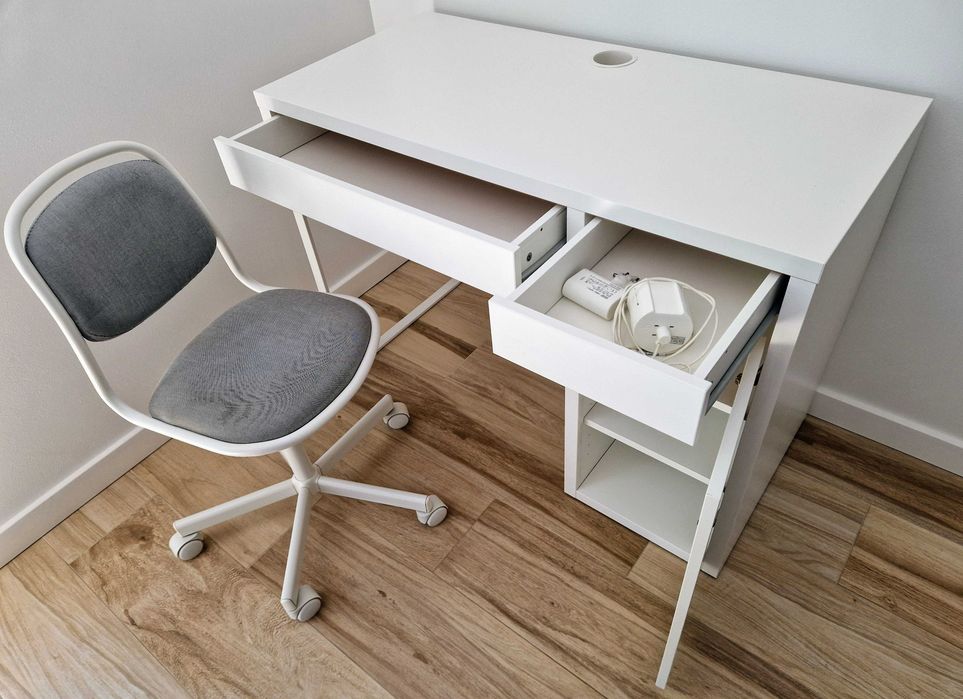 Zestaw IKEA ÖRFJÄLL + MICKE biurko 105x50 – dziecięcy, dobry stan