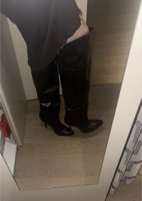 Кожані чоботи ZARA розмір 40-41