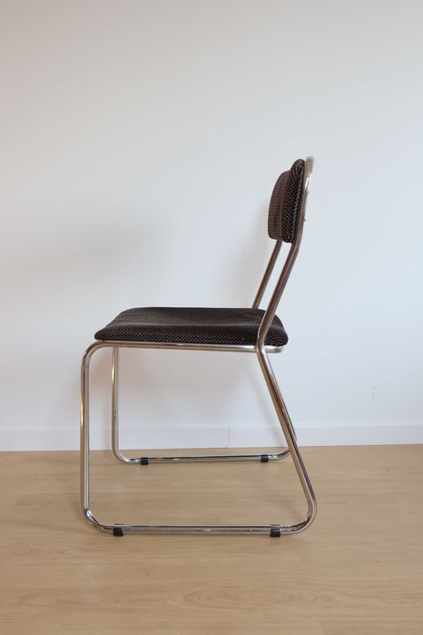 Włoskie chromowane krzesło w stylu Bauhaus vintage