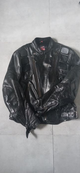 Kurtka skórzana hein gericke z grafiką silnik chopper