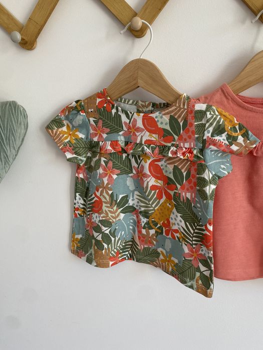 Zestaw Tshirtów TU 74 koralowy w zwierzątka