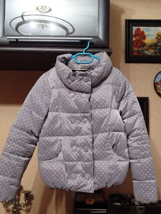 Куртка укороченная подростковая василькового цвета