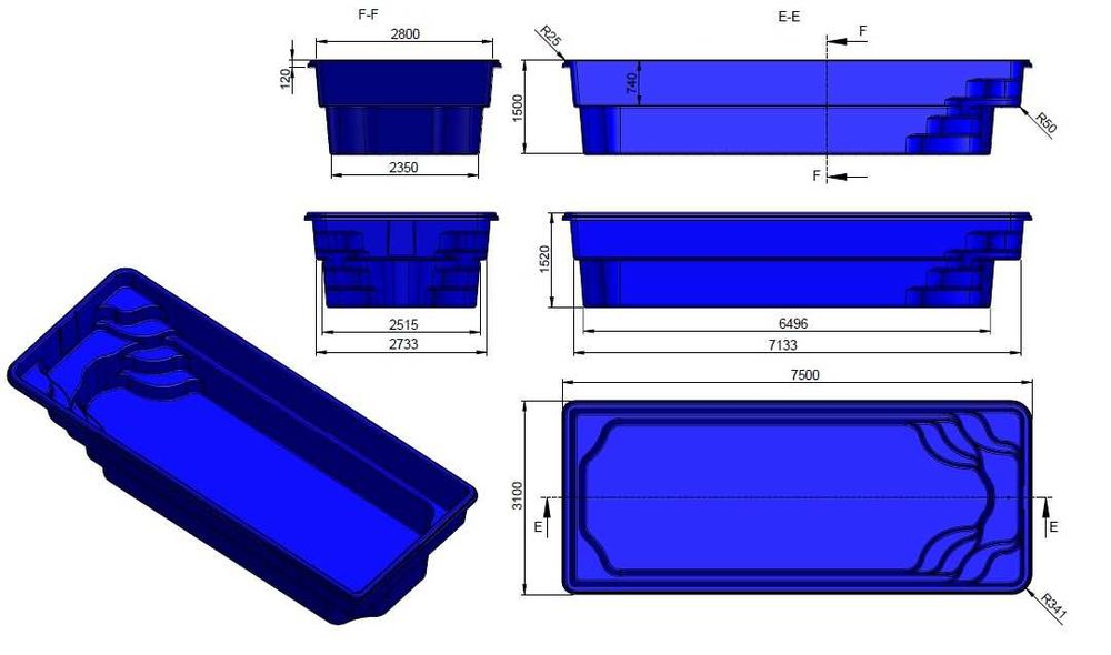 Basen ogrodowy wkopywany 7,50x3,10x1,50 komplet PRODUCENT gwarancja !