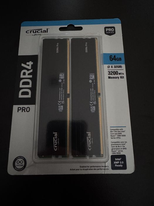 Нова Crucial DDR4 pro 64GB 2x32GB 3200