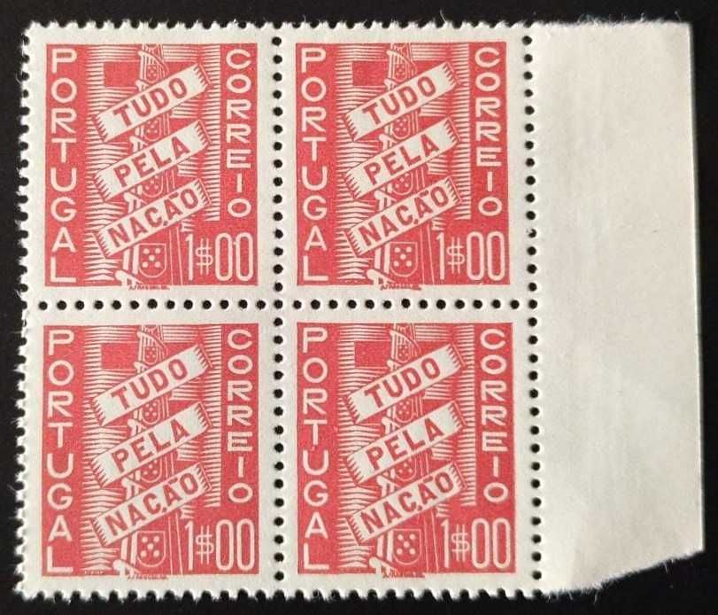Quadra de selos novos de 1$00 -  Tudo pela Nação - 1935