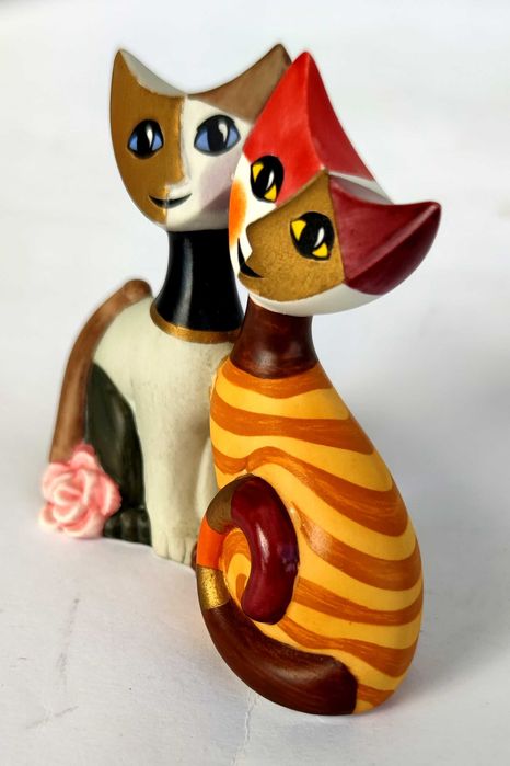 Figurka dwa koty Gloria Alberto Goebel Rosina Wachtmeister  porcelana.