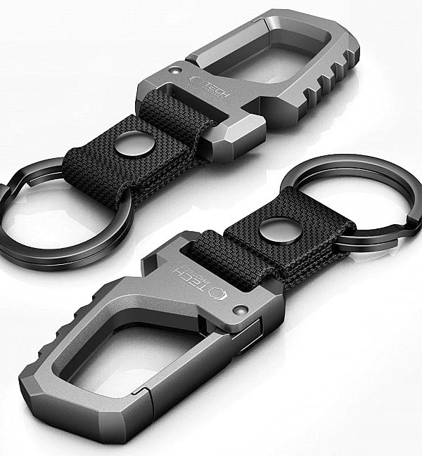 Tech-Protect Slidelock Carabiner Keychain Gunmetal