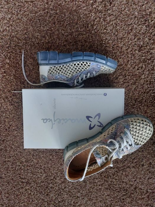 Buty ażurowe skórzane Maciejka r 38