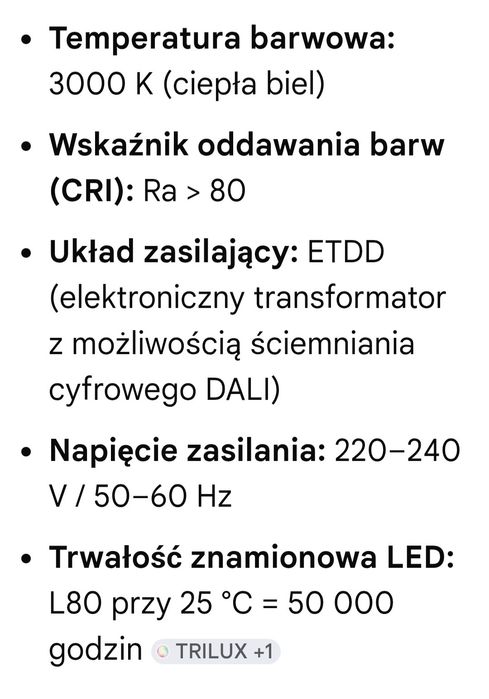 Lampa sufitowa led trilux