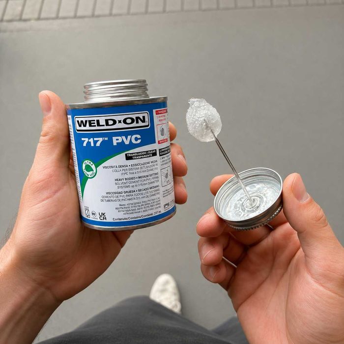 Klej do rur pvc WELD-ON 717 przezroczysty wysokolepki 237 ml