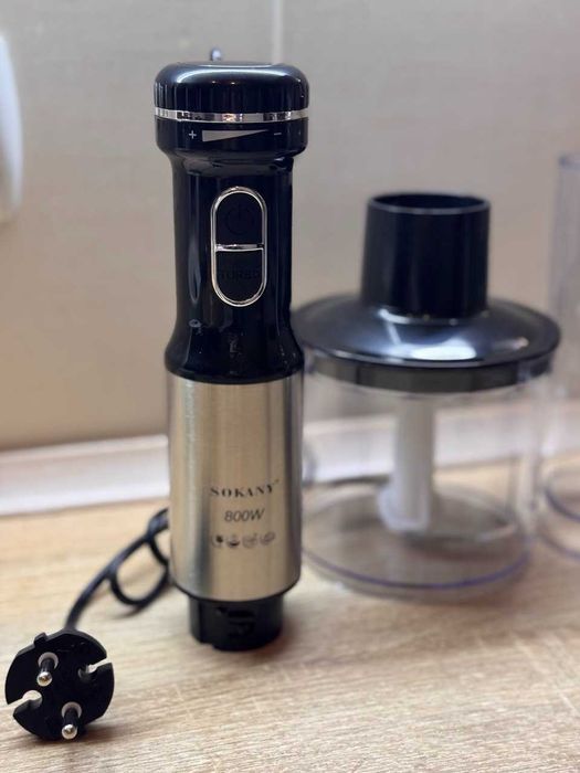 Блендер з 4 насадками і чашею 600мл Sokany 800 Вт на подарунок до свят