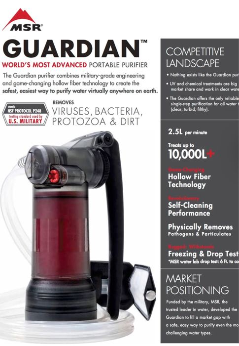MSR Guardian Purifier фильтр для воды, аналог Katadyn ( премиум класс)