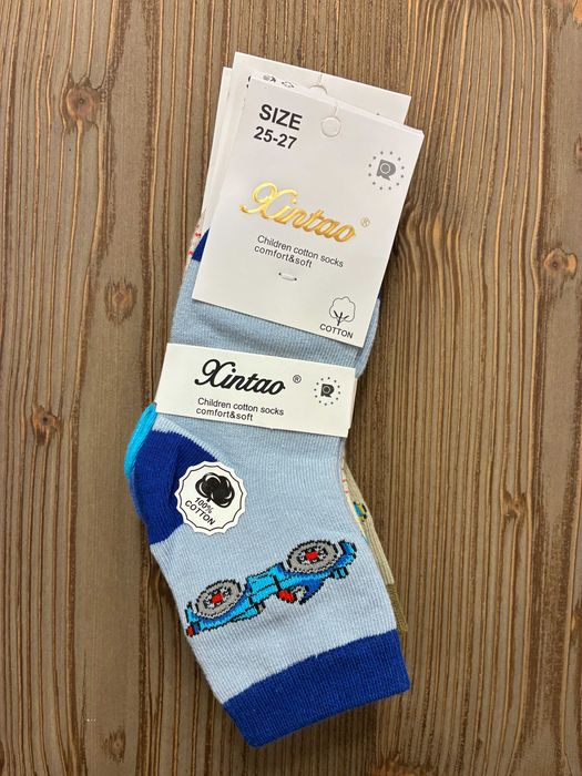 Skarpety chłopięce w rozmiarze 25-27 pojazdy wygodne bawełniane 5 par