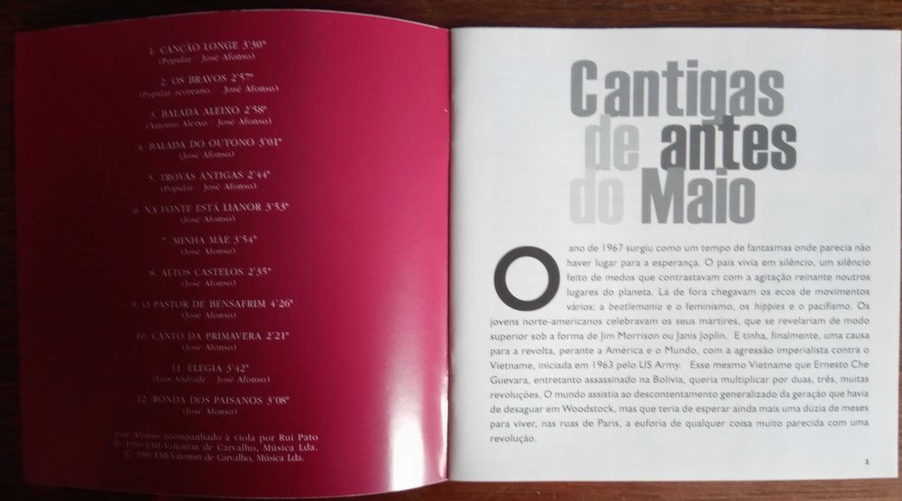 José Afonso	- - - - -		Baladas e Canções	- - - - -	CD