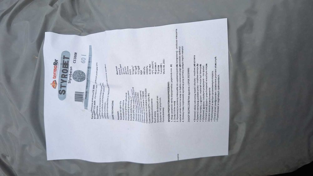 Styrobeton lekki granulat podłogowy