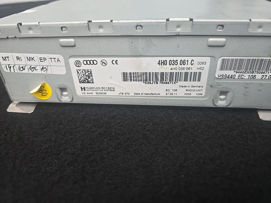 Módulo de rádio MMI MULTUMEDIA Audi A8 D4 4H0 2010- EPC 4h0035061c OEM