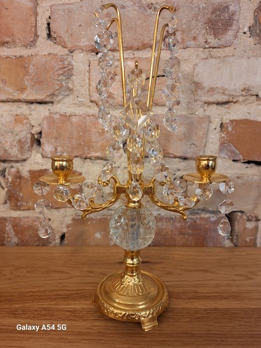 Dwuramienny świecznik vintage