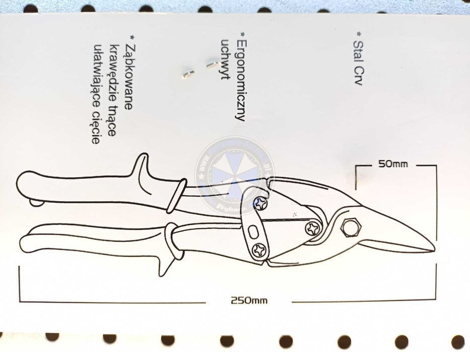Nożyce do blachy Cr-V Prawe 250mm Prawe nożyce do blachy nożyce Prawe