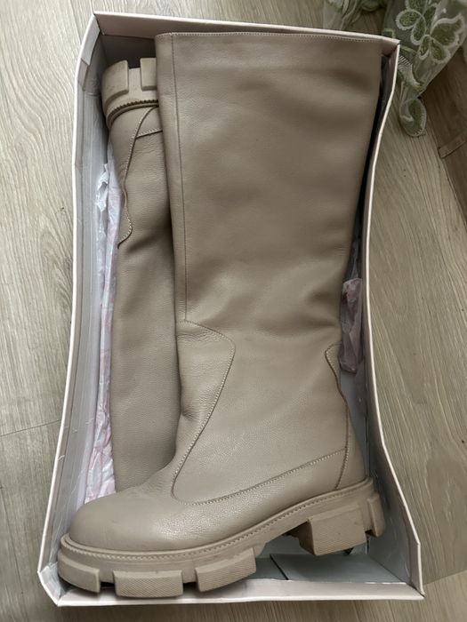 Сапоги зима кожа, одеты 2 раза