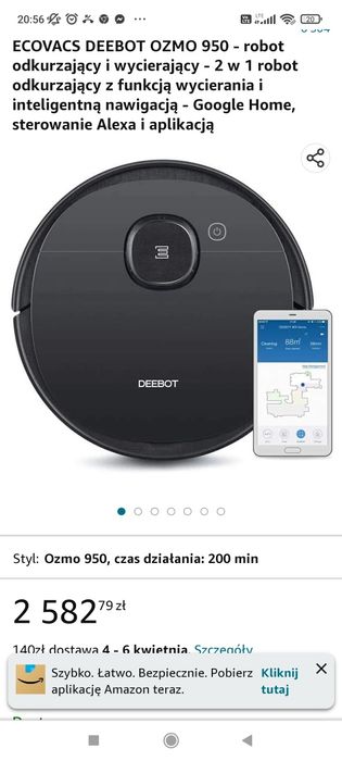 Ecovacs deebot ozmo 950 2w1 odkurzacz mop