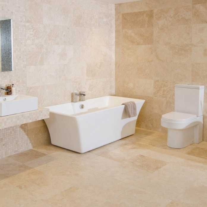 Trawertyn, komplet rzymski, płytki, stopnie, podłoga, ściana, taras