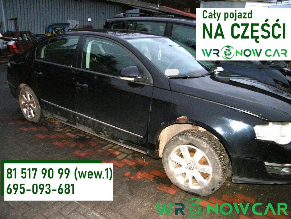 Volkswagen Passat B6 (05-10r.) 2.0 TDI 140KM. Silnik BMR Skrzynia JMA lakier LC9X.Cały na części. GWARANCJA !!!  Przód Tył Zestaw Komplet Drzwi Klapa Zderzak Błotnik Maska Grill Atrapa Szyba Pas Lampa Lusterko Boczki Fotel Kanapa Kokpit Deska Rozdzielcza