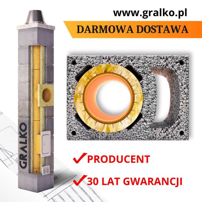 Komin systemowy 7m KW fi 200 GRALKO IZOLOWANY System Kominowy